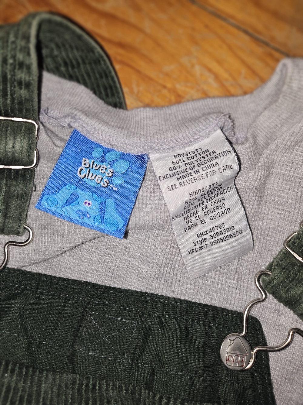 Blue’s Clues rare vintage green corduroy overalls with adjustable straps 3t - Picture 5 of 9